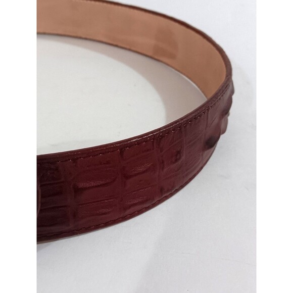 El Presidente Mens Cognac Cowboy Belt Crocodile Tail Print Leather Belt NWOT 38" - Picture 3 of 8